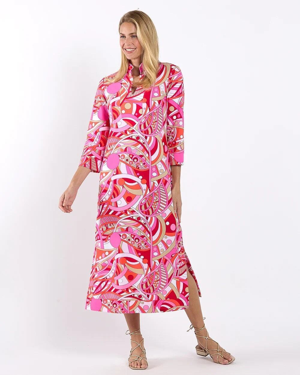 Jude Connally Katie Mod Party Peony Print Jude Cloth 3/4 Sleeve Women's Small
